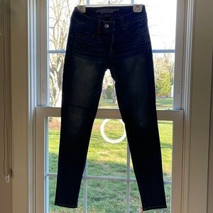 American Eagle Outfitters Blue Jeans super stretch jeggings sz 4